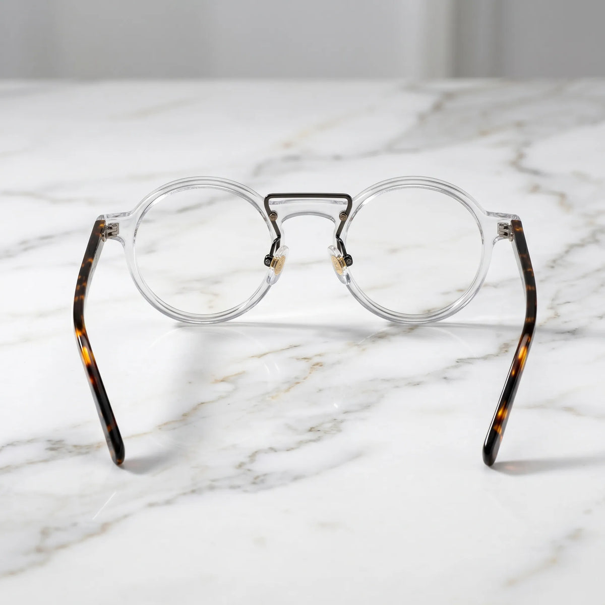 Back view showing VoyueLens VL19194-C6 Clear lightweight acetate eyeglasses