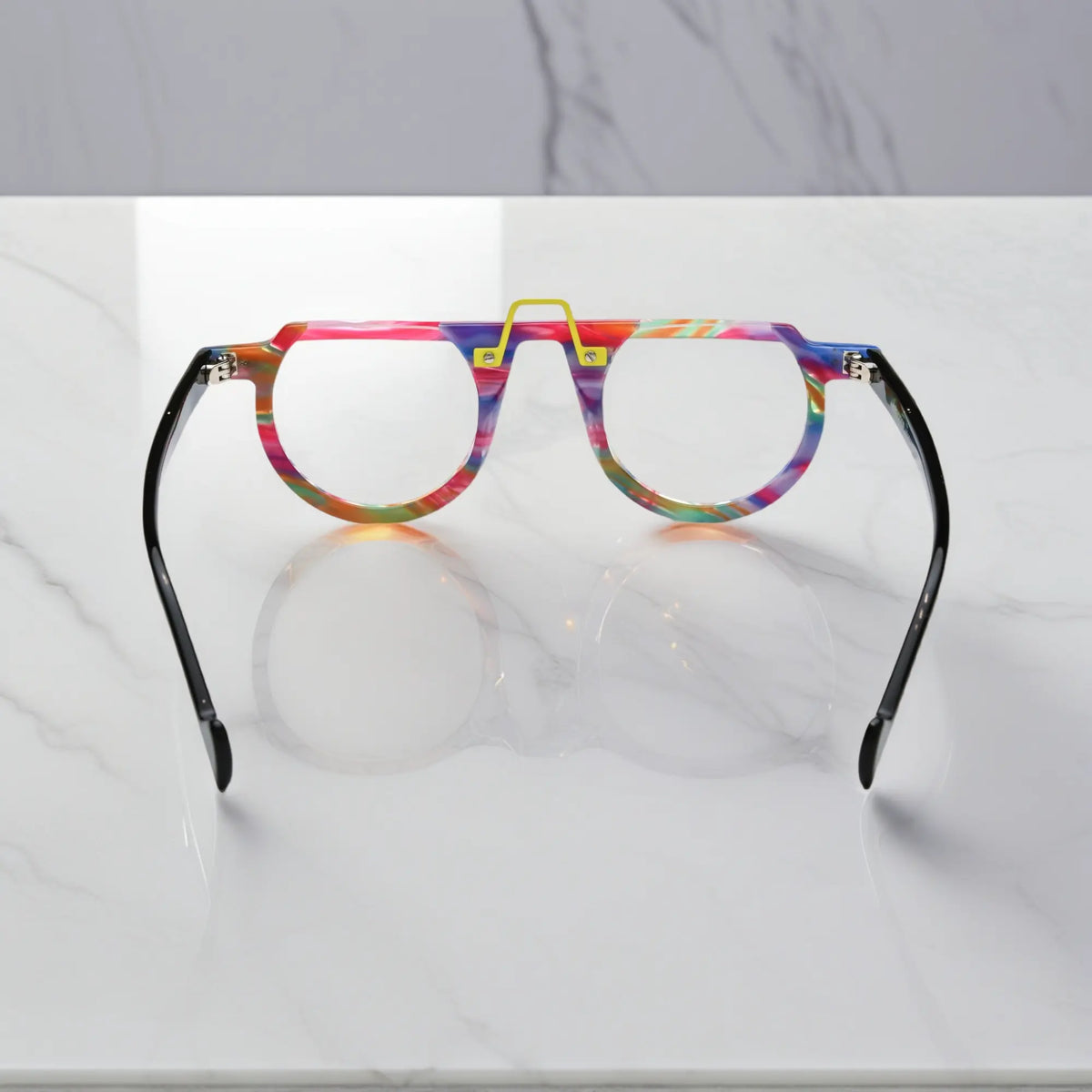 Back view of VoyueLens VL19383 in Rainbow Rush showcasing full color coverage