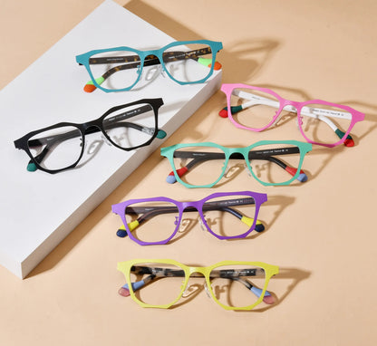 Barledear BD185883 eyeglasses collection group image showing all available color-block square frame variants