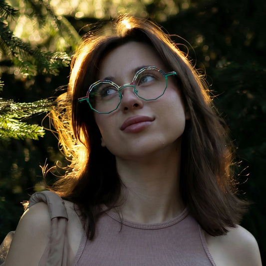 Barledear octagonal titanium eyeglasses collection group image showing all available color variants