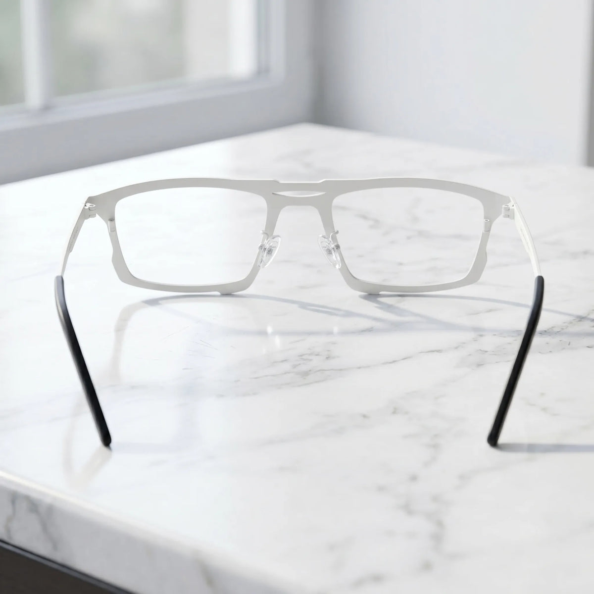 Barledear Citrus Ivory eyeglasses back view showing full-rim square frame structure and curved temple tips