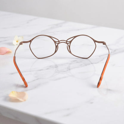 Barledear Cocoa Ember Brown eyeglasses back view showing temple shape and frame structure