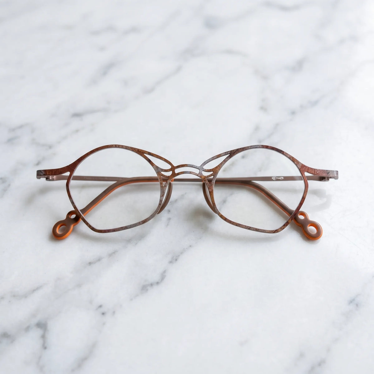 Barledear Cocoa Ember Brown eyeglasses folded display showing frame and temple design