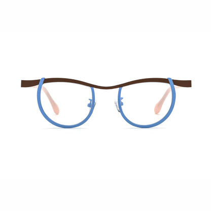 Barledear Cocoa Sky Blush eyeglasses front view with lightweight butterfly titanium frame