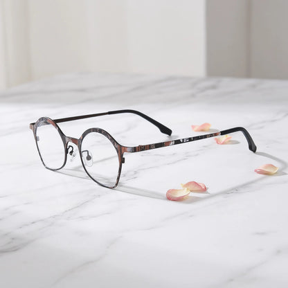 Barledear Copper Noir Brown eyeglasses angled side view showing slim temples and adjustable nose pads