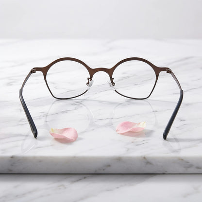 Barledear Copper Noir Brown eyeglasses back view showing temple shape and lightweight full-rim frame structure