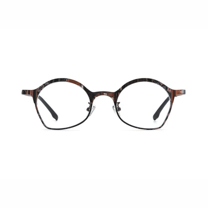 Barledear Copper Noir Brown eyeglasses front view with lightweight butterfly titanium frame