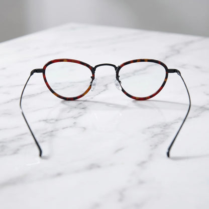 Barledear Crimson Noir eyeglasses back view showing temple shape full-rim structure and comfortable nose pads