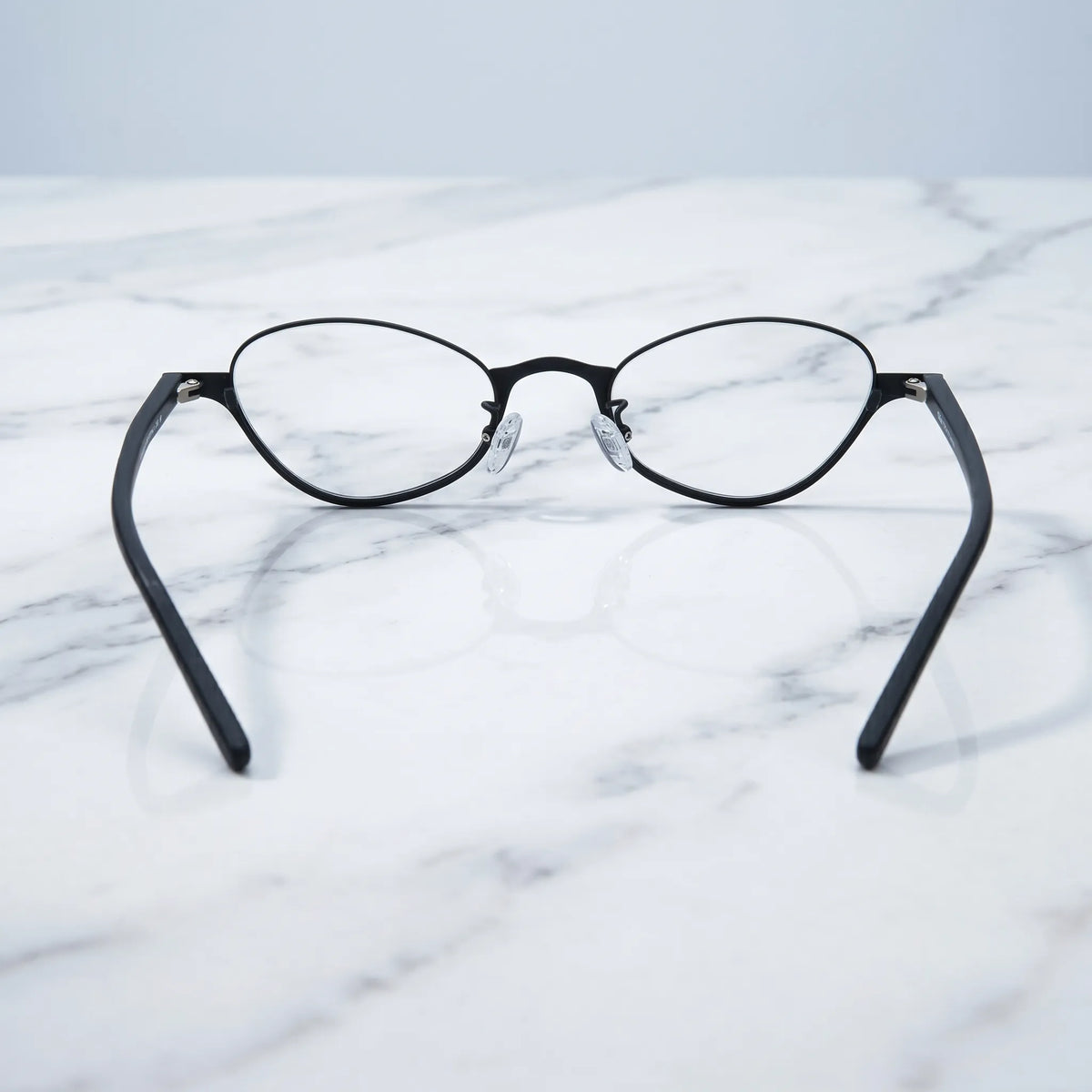 Barledear Crimson Noir eyeglasses back view showing acetate temple shape nose pads and full-rim frame structure