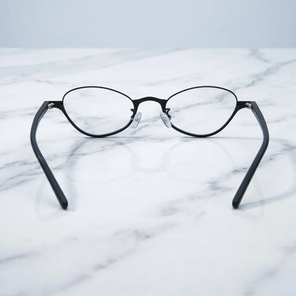 Barledear Crimson Noir eyeglasses back view showing acetate temple shape nose pads and full-rim frame structure