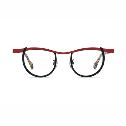 Barledear Crimson Noir Tortoise eyeglasses front view with lightweight butterfly titanium frame