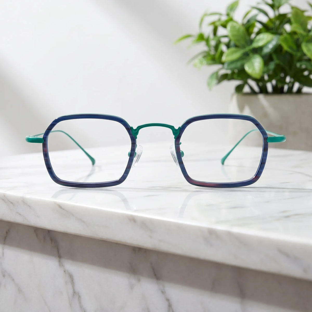 Barledear Emerald Graphite Green eyeglasses shown in a clean lifestyle front view