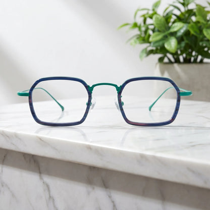 Barledear Emerald Graphite Green eyeglasses shown in a clean lifestyle front view