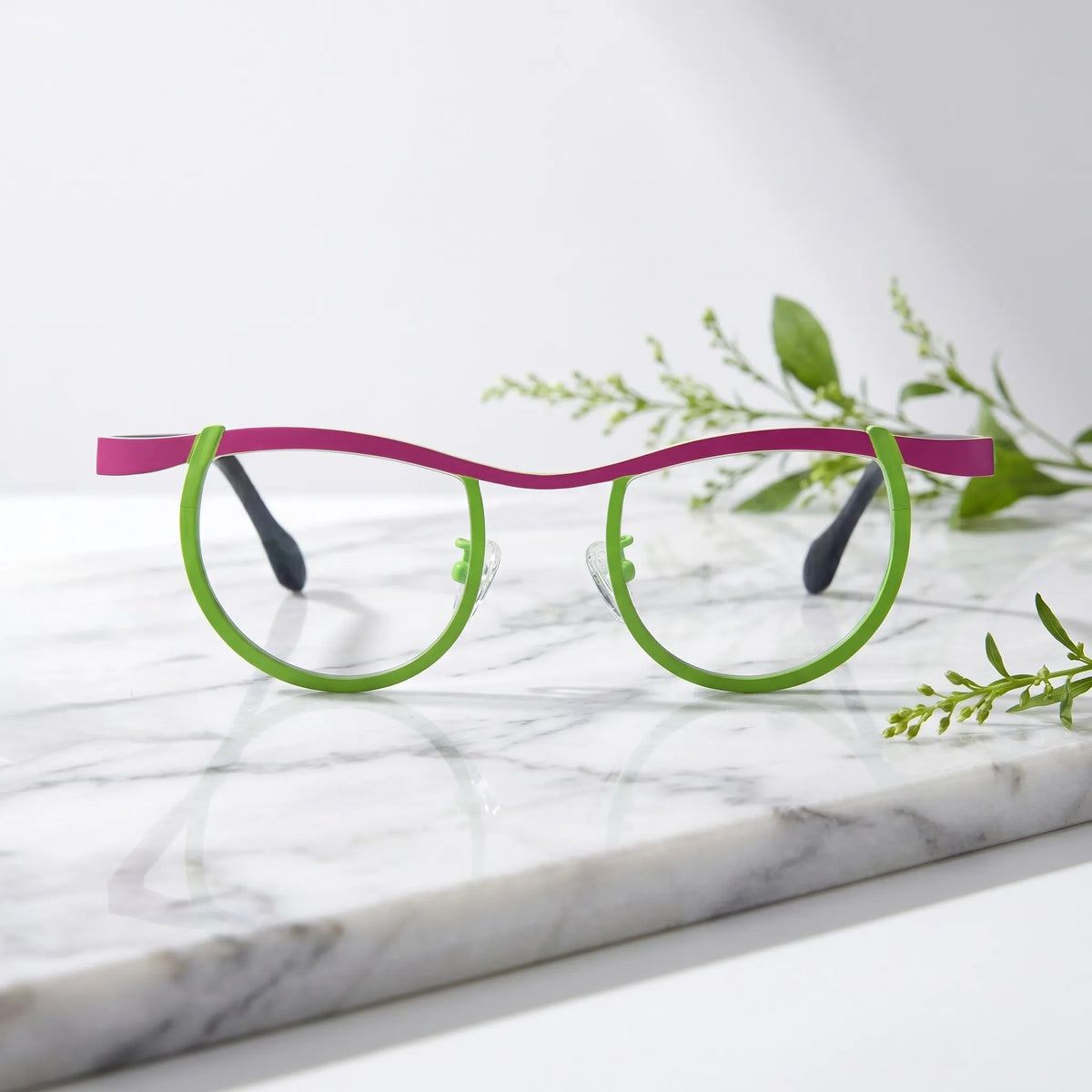Barledear Fuchsia Lime Noir eyeglasses shown in a clean lifestyle front view