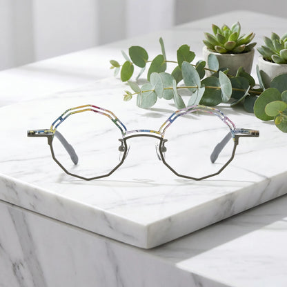 Barledear Graphite Mosaic eyeglasses shown in a clean lifestyle front view