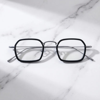 Barledear Graphite Titanium Silver eyeglasses folded display showing frame and temple design