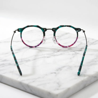 Barledear Jade Violet eyeglasses back view showing temple shape full-rim structure and comfortable fit