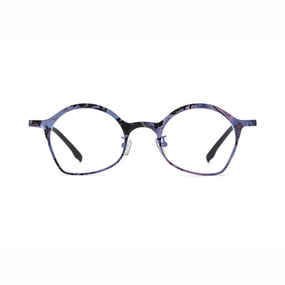 Barledear Lavender Ink Purple eyeglasses front view with lightweight butterfly titanium frame
