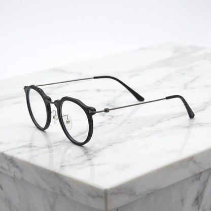 Barledear Matte Noir eyeglasses angled side view showing slim wire temples adjustable nose pads and bridge detail