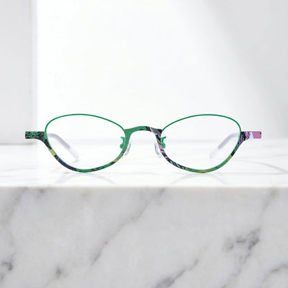 Barledear Meadow Jade eyeglasses shown in a clean lifestyle front view with lightweight oval frame design