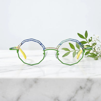 Barledear Meadow Lime eyeglasses shown in a clean lifestyle front view