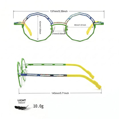 Barledear Meadow Lime eyeglasses size chart with 137mm frame width 46mm lens width 21mm bridge and 145mm temples