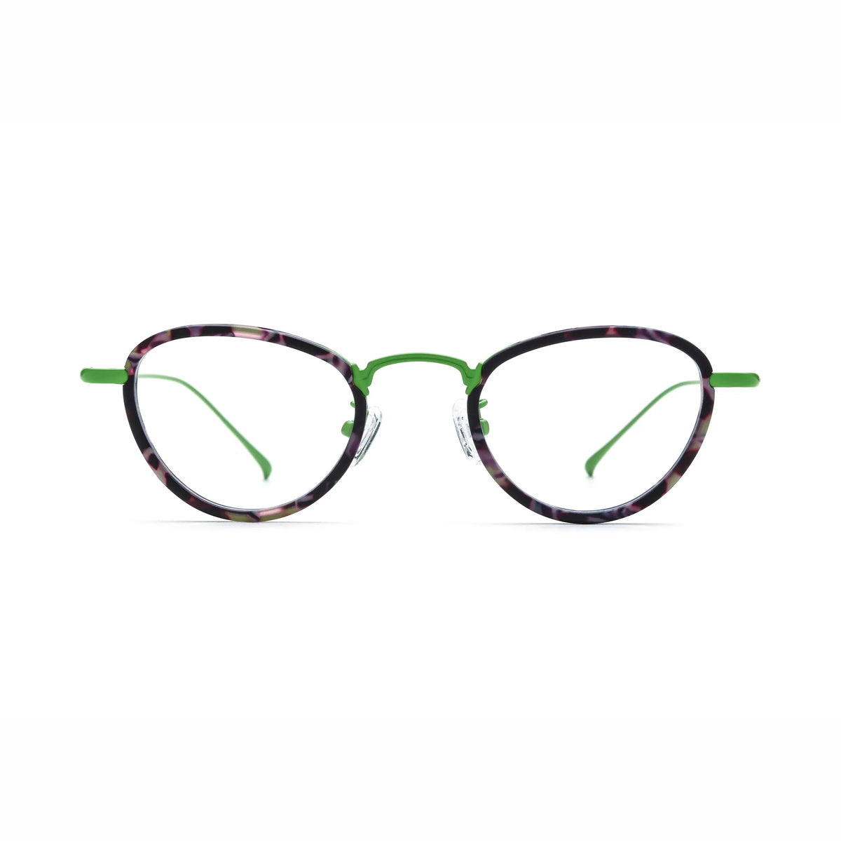 Barledear Meadow Violet eyeglasses front view with lightweight geometric acetate and titanium full-rim frame