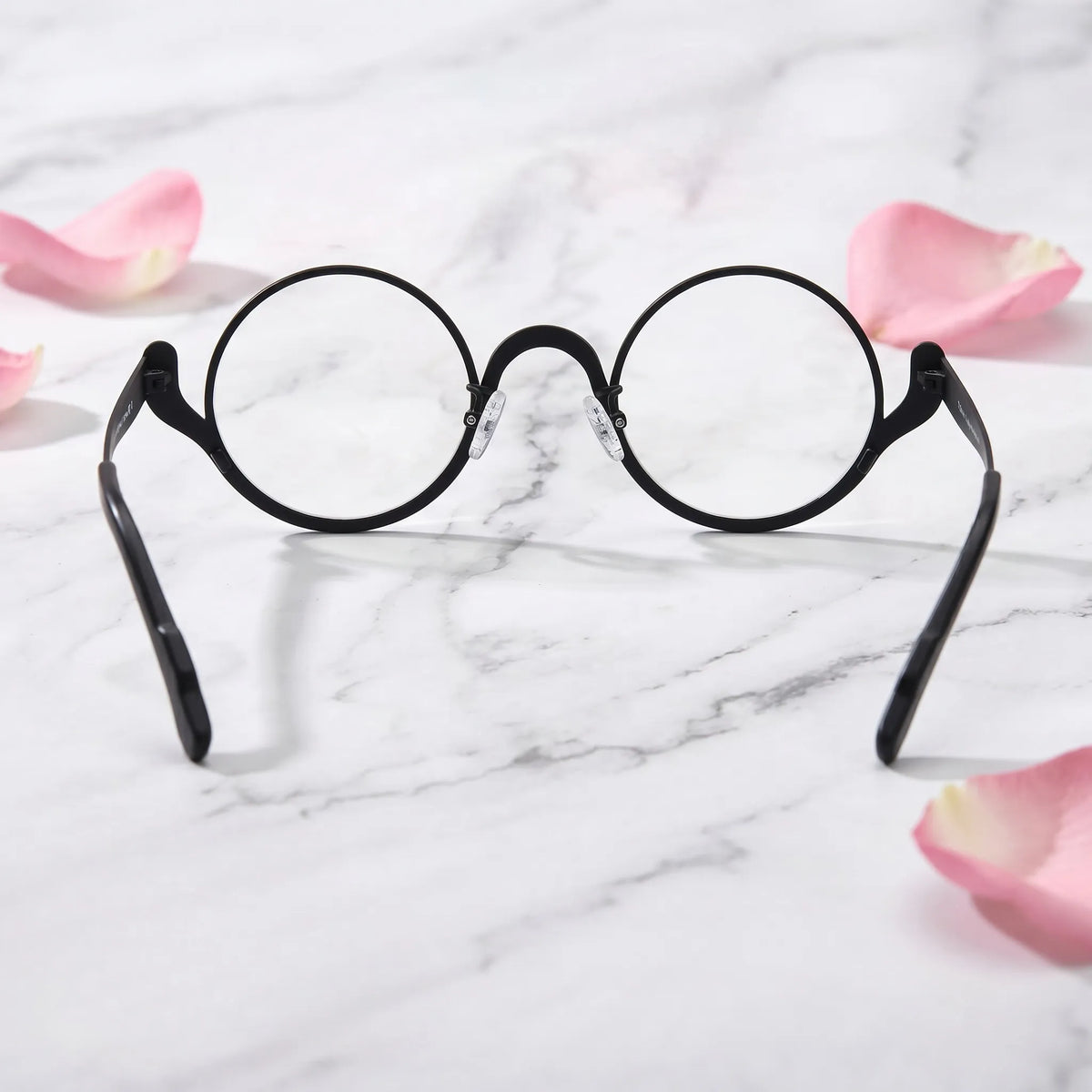 Barledear Midnight Graphite eyeglasses back view showing the temple shape, rear frame structure, and comfortable full-rim design