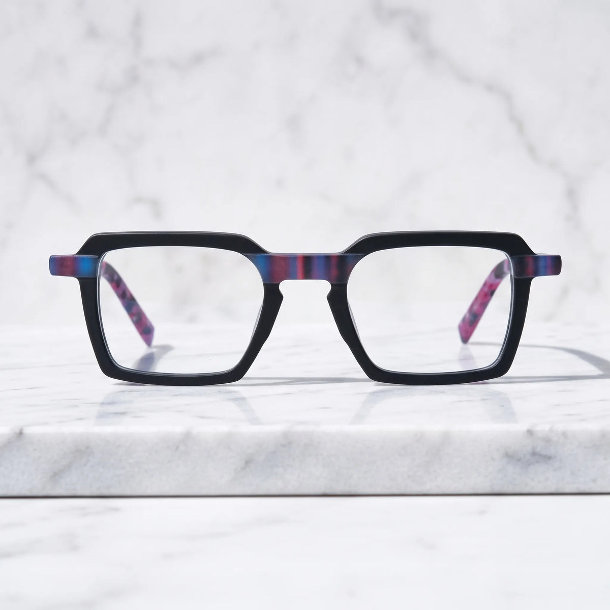 Barledear Midnight Orchid eyeglasses shown in a clean lifestyle front view