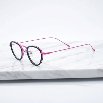 Barledear Midnight Rose eyeglasses angled side view showing slim temples bridge detail and adjustable nose pads