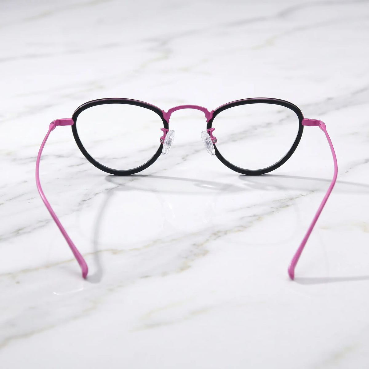 Barledear Midnight Rose eyeglasses back view showing temple shape full-rim structure and comfortable nose pads