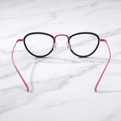 Barledear Midnight Rose eyeglasses back view showing temple shape full-rim structure and comfortable nose pads