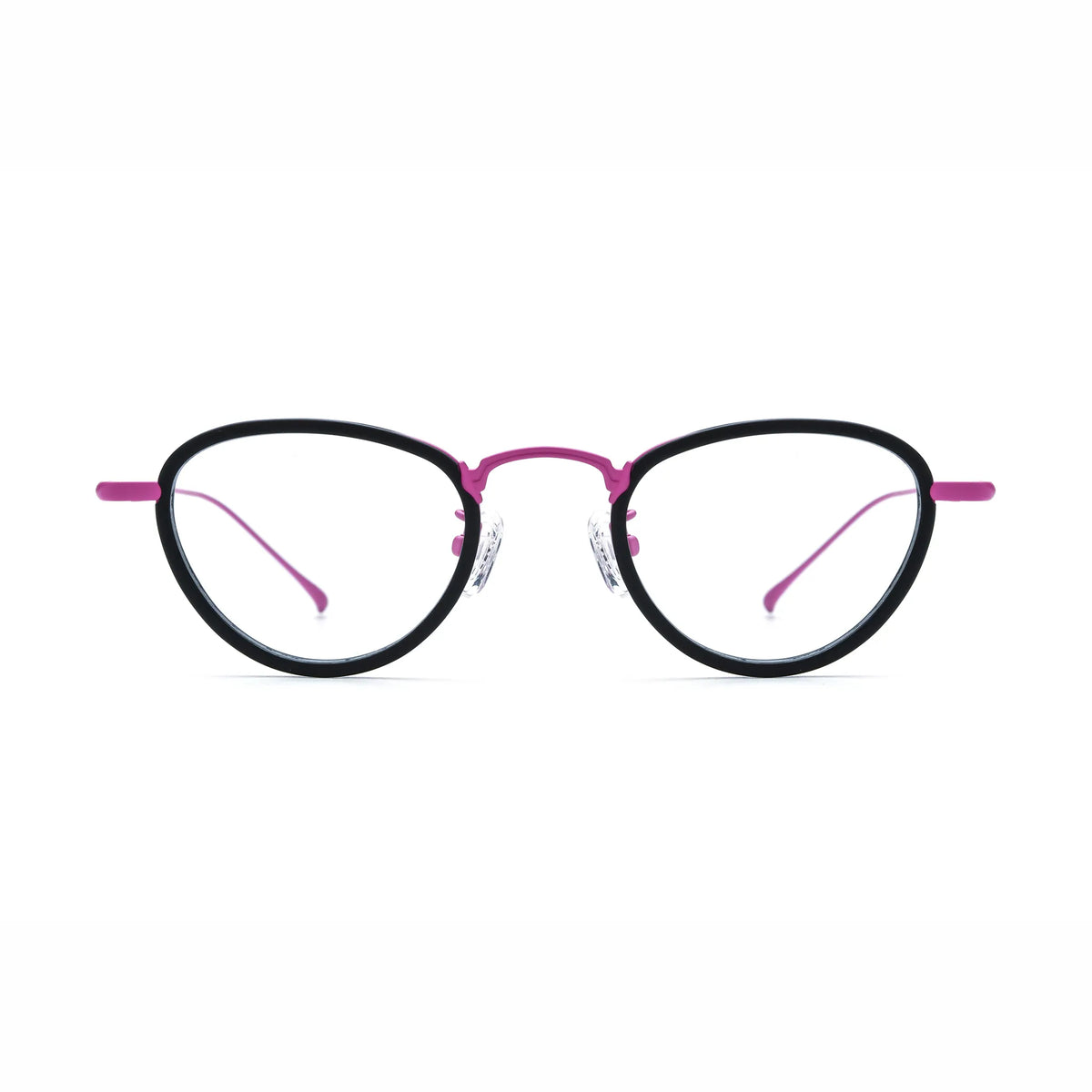 Barledear Midnight Rose eyeglasses front view with lightweight geometric acetate and titanium full-rim frame