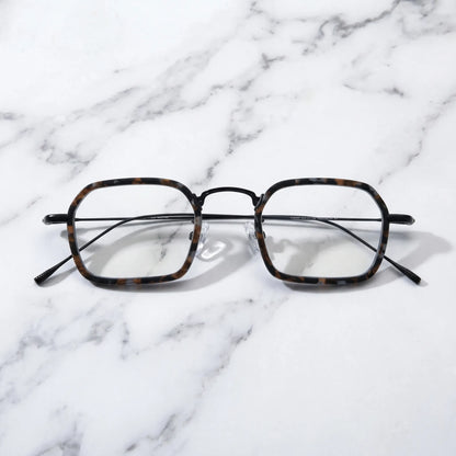 Barledear Midnight Tortoise Black eyeglasses folded display showing frame and temple design