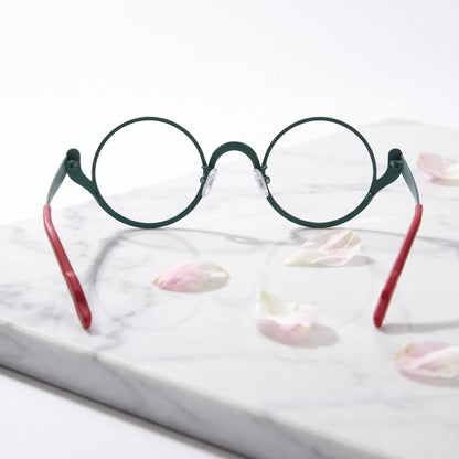 Barledear Mosaic Jade eyeglasses back view showing the temple shape, rear frame structure, and comfortable full-rim design