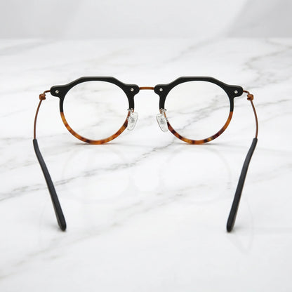Barledear Noir Amber eyeglasses back view showing temple shape full-rim structure and comfortable fit