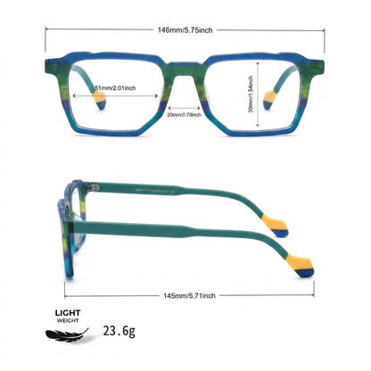 Barledear Ocean Meadow eyeglasses size chart with 146 mm frame width 51 mm lenses 20 mm bridge and 145 mm temples
