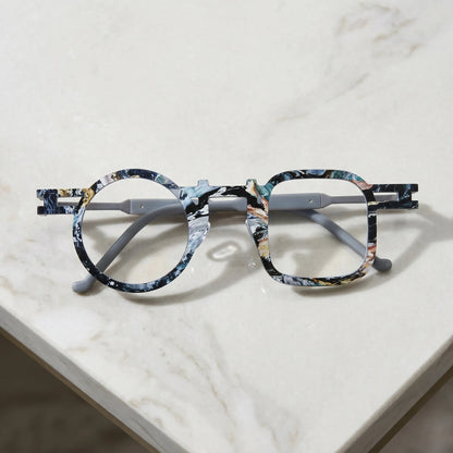 Barledear Storm Gray eyeglasses folded display showing gray temples and full-rim frame structure