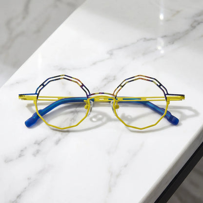 Barledear Sunlit Cobalt eyeglasses folded display showing frame and temple design