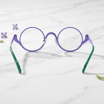 Barledear Violet Meadow eyeglasses back view showing the temple shape, rear frame structure, and comfortable full-rim design