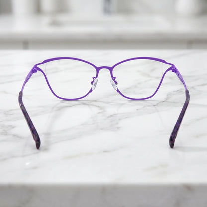 Barledear Violet Noir eyeglasses back view showing full-rim frame structure, temple shape, and silicone nose pads