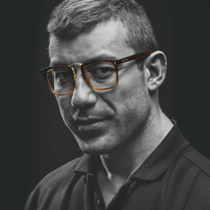 VoyueLens VL19214 brown acetate square glasses vintage styled in daily professional setting, emphasizing lightweight comfort.