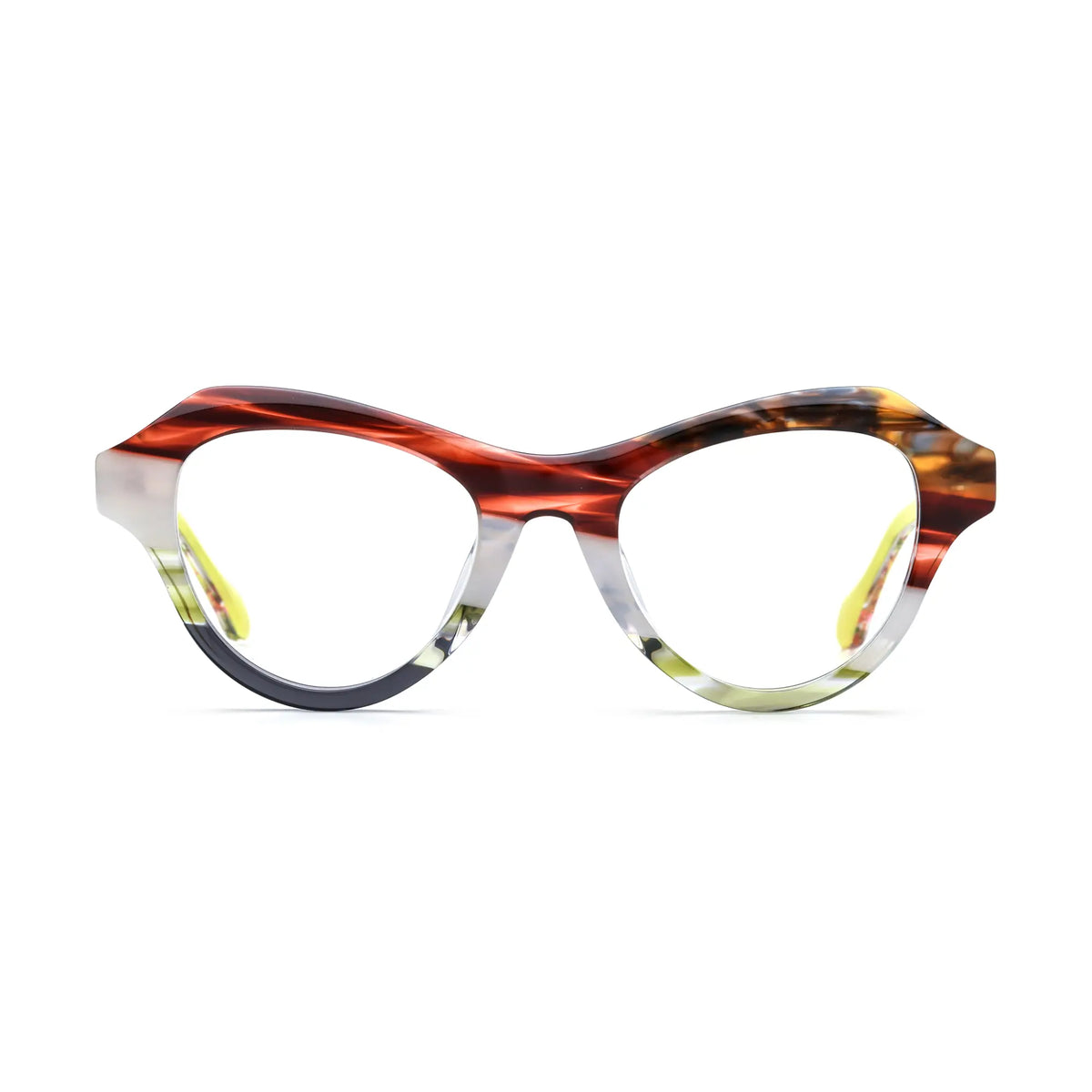 VoyueLens Amber Bloom Butterfly Eyeglasses – Front View – SKU VL19380-C4