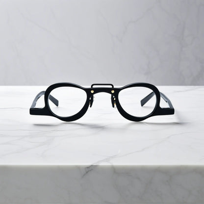 VoyueLens solid Black geometric eyeglasses front view