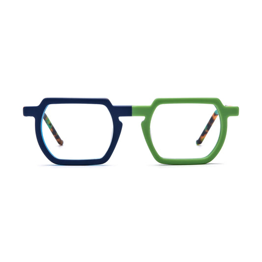 VoyueLens Blue-Green Matte Eyeglasses – Front View – SKU VL19373-C1
