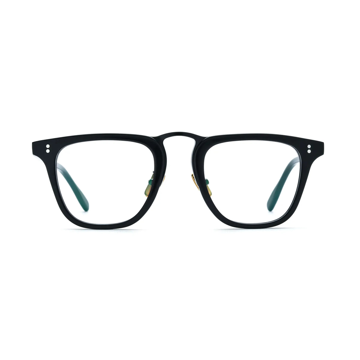 VoyueLens Charcoal Black Artisan Acetate Square Eyewear – Front View – SKU VL19214-BLK