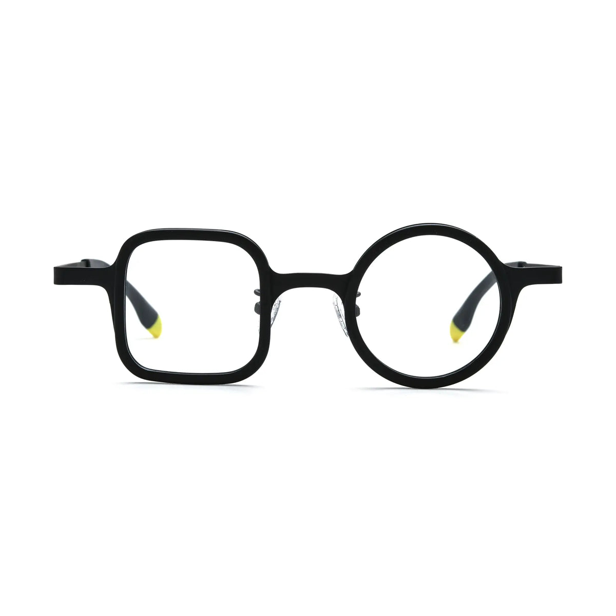 VoyueLens Charcoal Black Dual-Shaped Eyeglasses – Front View – SKU VL185886-C4