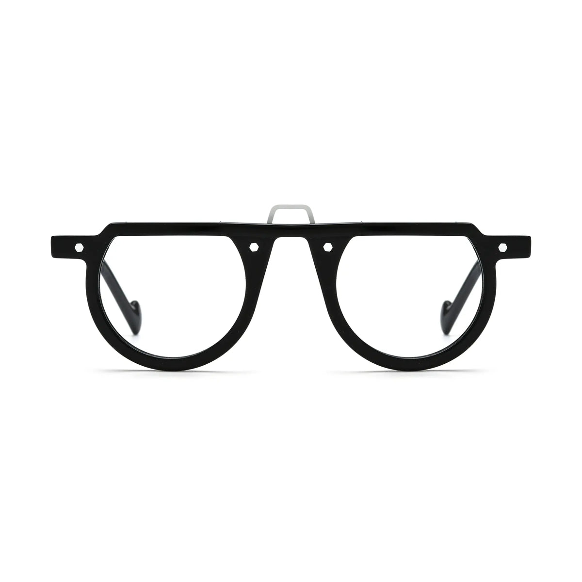 VoyueLens Charcoal Black Round Eyeglasses – Front View – SKU VL19383-C2