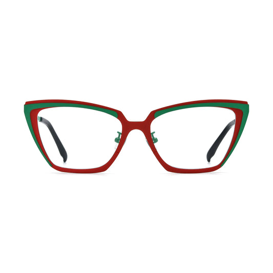 VoyueLens Crimson Garden Cat-Eye Eyeglasses – Front View – SKU VL185809-C1