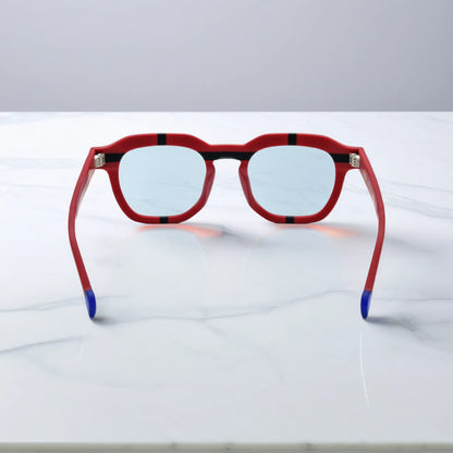 Back angle showing structural design of Crimson Impact frame